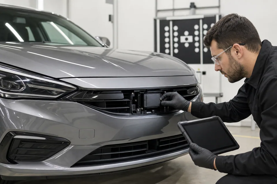 Подготовка бампера с радаром ADAS к покраске