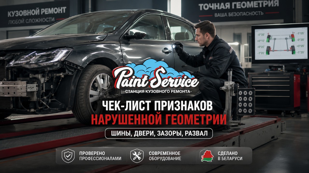 Чек-лист признаков нарушенной геометрии кузова после ДТП